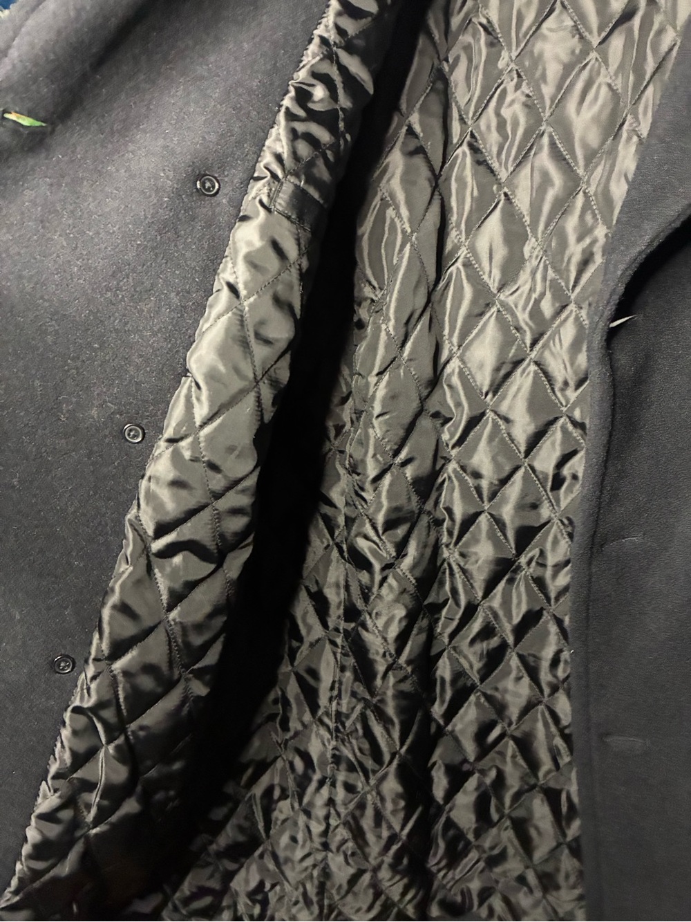 Lauren Ralph Lauren Black Double-Breasted Wool Peacoat - Picture 7 of 8